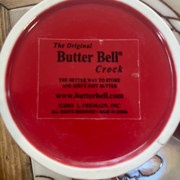 Butter Bell Original Water-Seal Butter Crock Red Ceramic 4.75” - Picture 2 of 6